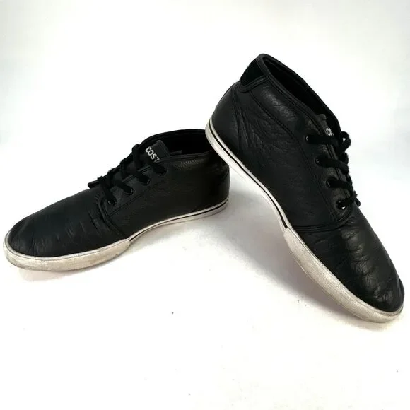 LACOSTE \'Ampthill LCR\' Mens Size 12 US Shoes Black Leather Red & White Sole L1 LACOSTE Ampthill LCR Mens Shoes Black Leather Sneakers Size  main image 4